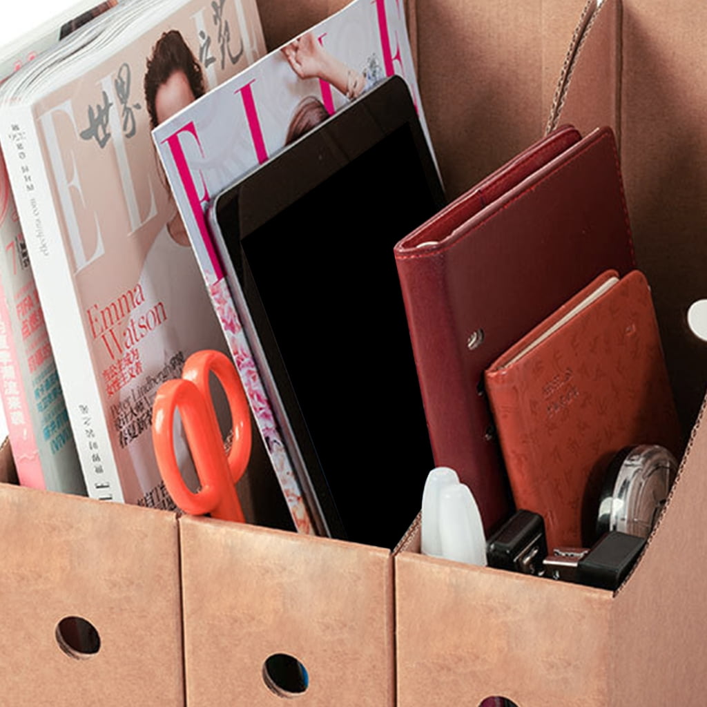 8 Pcs File Box Document Organizers Box File Storage Box Desktop Organizers Cardboard Magazine File Holders for Office - Image 6