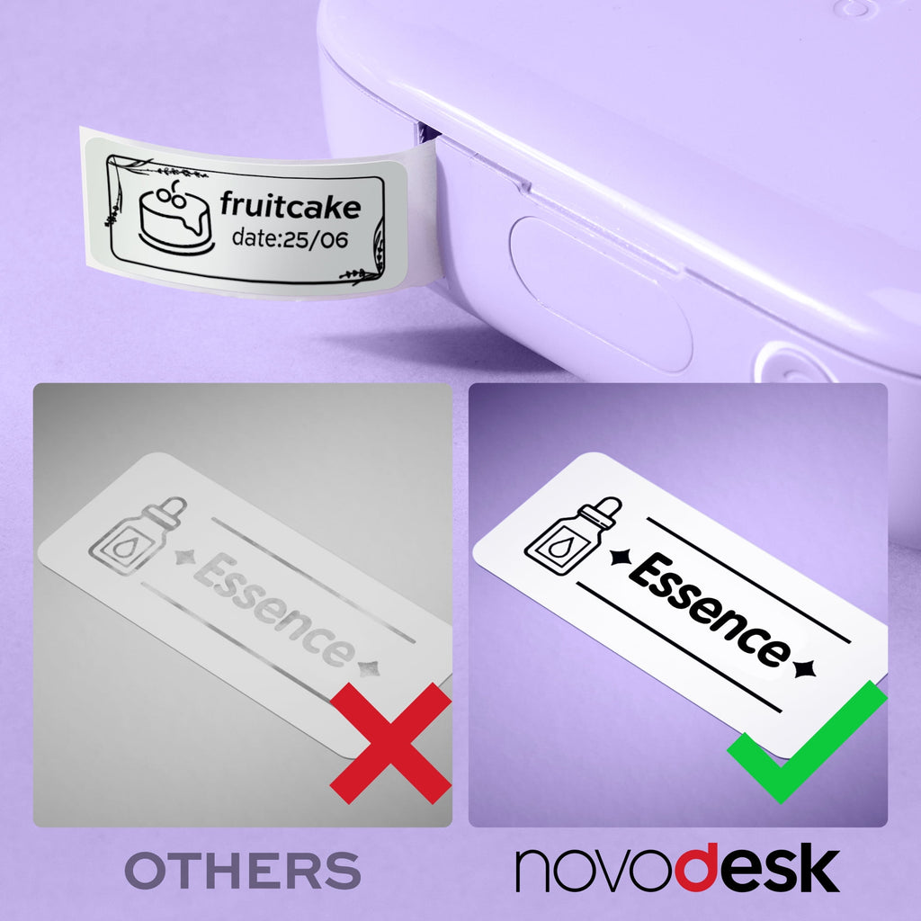 Label Maker Machine, Portable Bluetooth Label Printer with Tape, Inkless Label Maker Handheld for Home Office Organization, Purple - Image 4