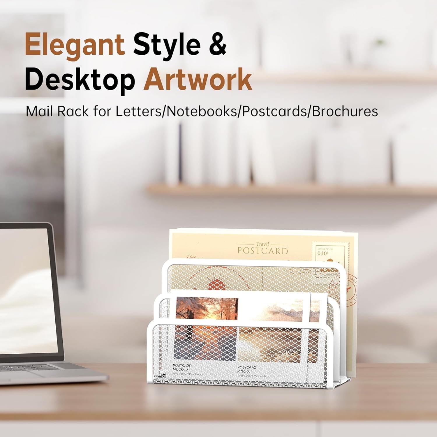 Desktop File Mesh Metal Holder Countertop with 3-Slot, Letter Sorter File Holder - Image 4