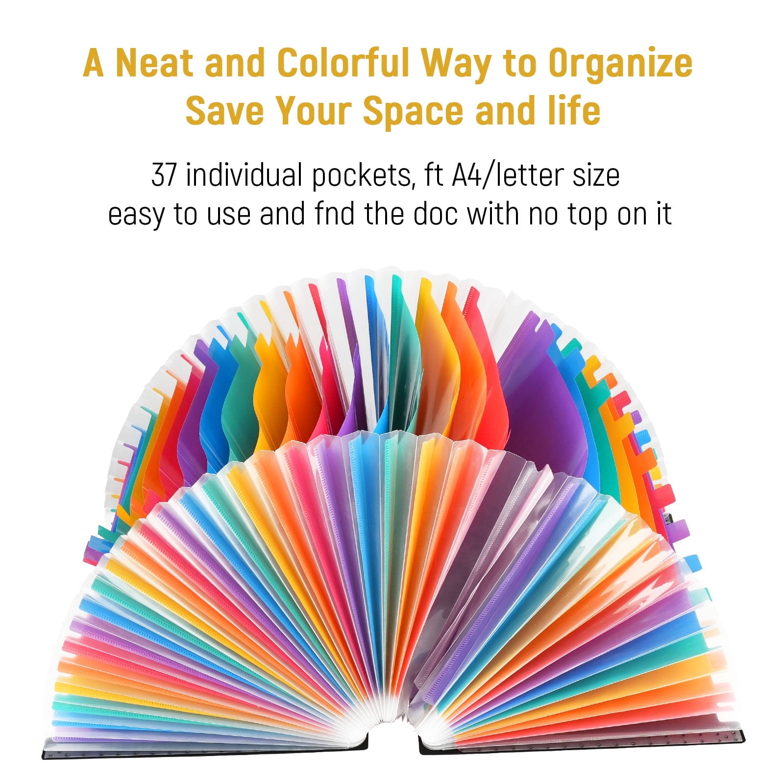 37- Pocket Expanding File Folders for Paper Receipts, Bills&Taxes Organizer, Letter/A4 Size Document Holder for Schoo... - Image 4