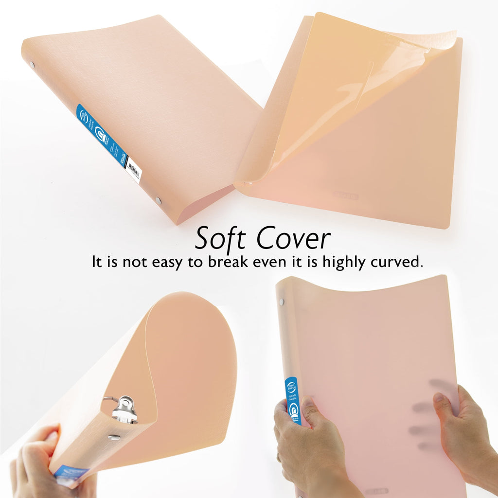 BAZIC 3 Ring Binder 1" Poly Binders Organizer - Pastel Color Soft Cover, Hold 175 Sheets, 6-Count - Image 4