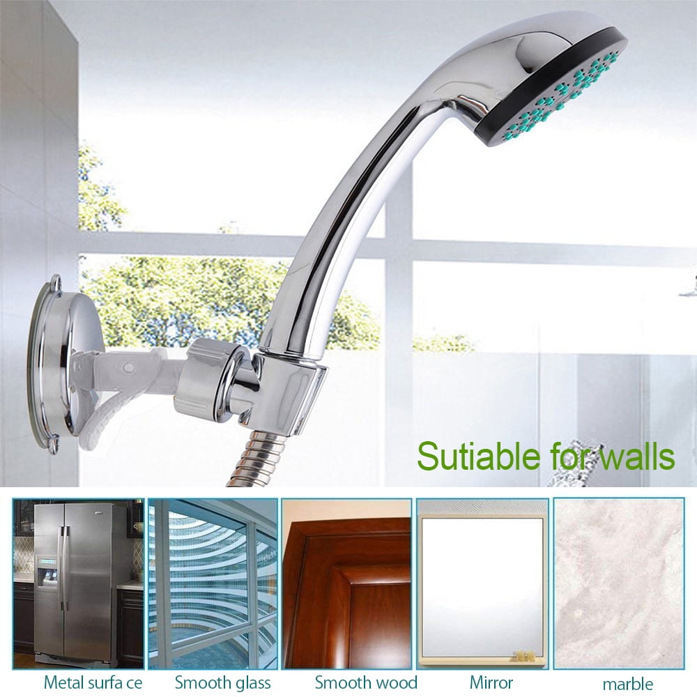 Rzvnmko 1Pcs Adjustable Suction-cup Shower Head Holder, Shower Head Holder, Bathroom Suction-cup Shower Head Holder, No-perforation, Chrome - Image 4
