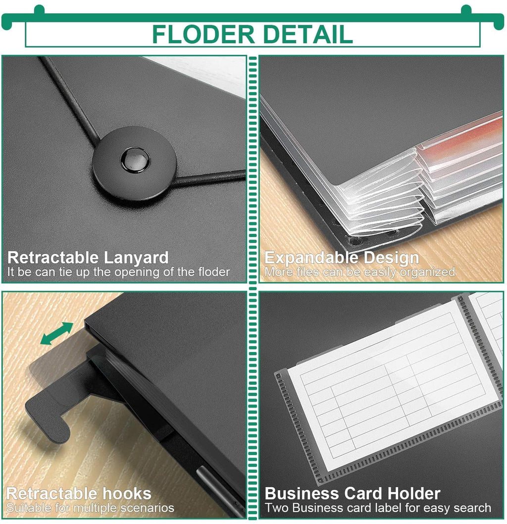 Letter Size 7 Pockets Accordian Organizer Expanding Folder for Filing Cabinet/Accordion Box Rainbow Plastic Document ... - Image 3