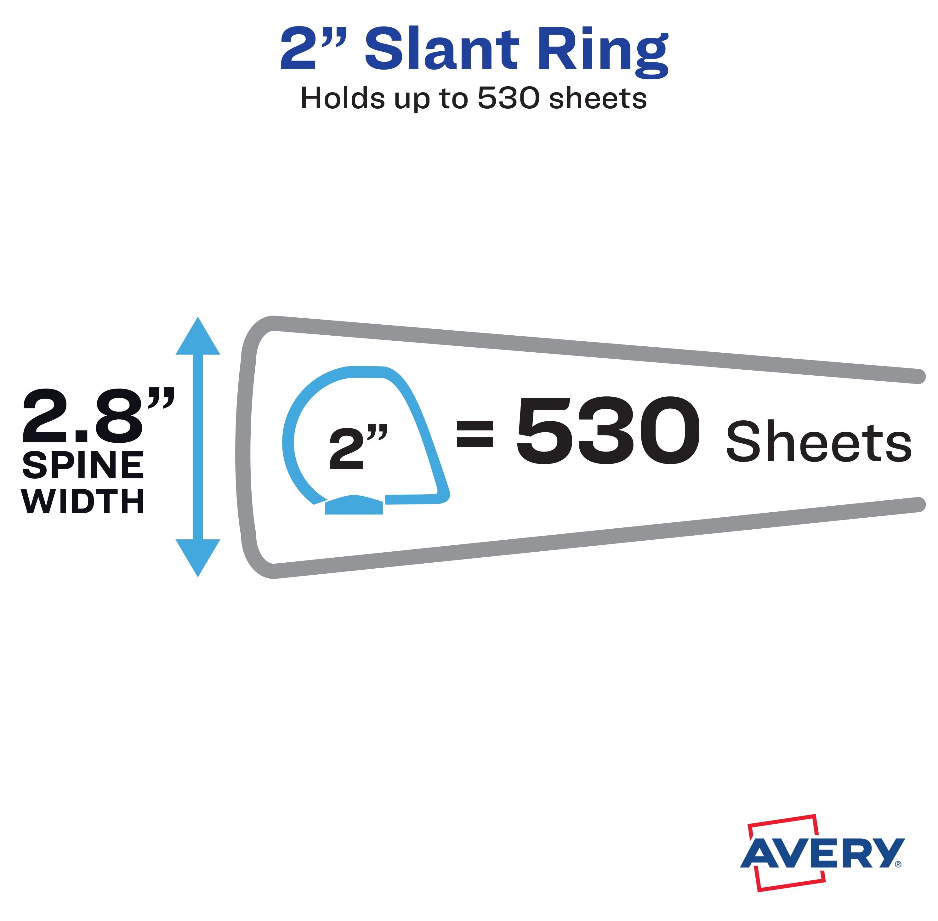 Heavy Duty View Binder, 2", White, Slant Ring, One-Touch, 530 Sheet Capacity, 1 Binder - Image 2