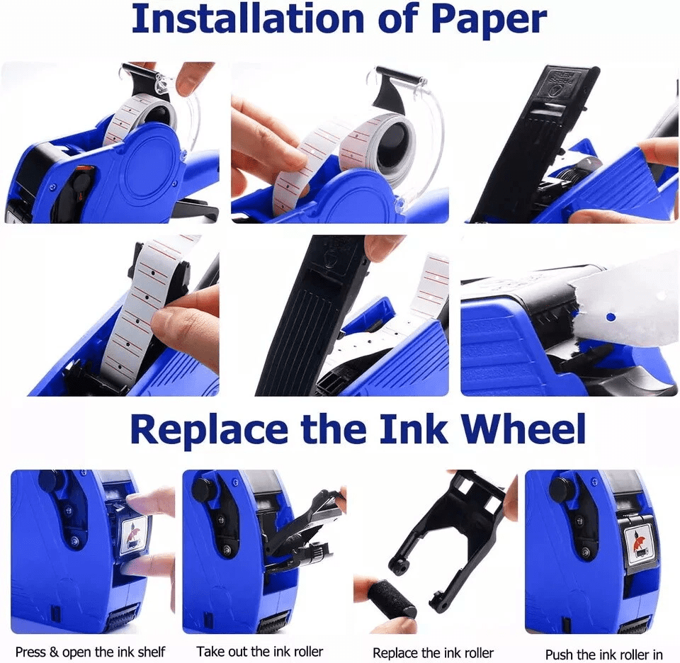 MX-5500 8 Digits Price tag Gun with 10000 Sticker Labels and 10 Ink Refill, Label Maker Pricing Gun Kit Numerical Tag Gun for Office, Retail - Image 4