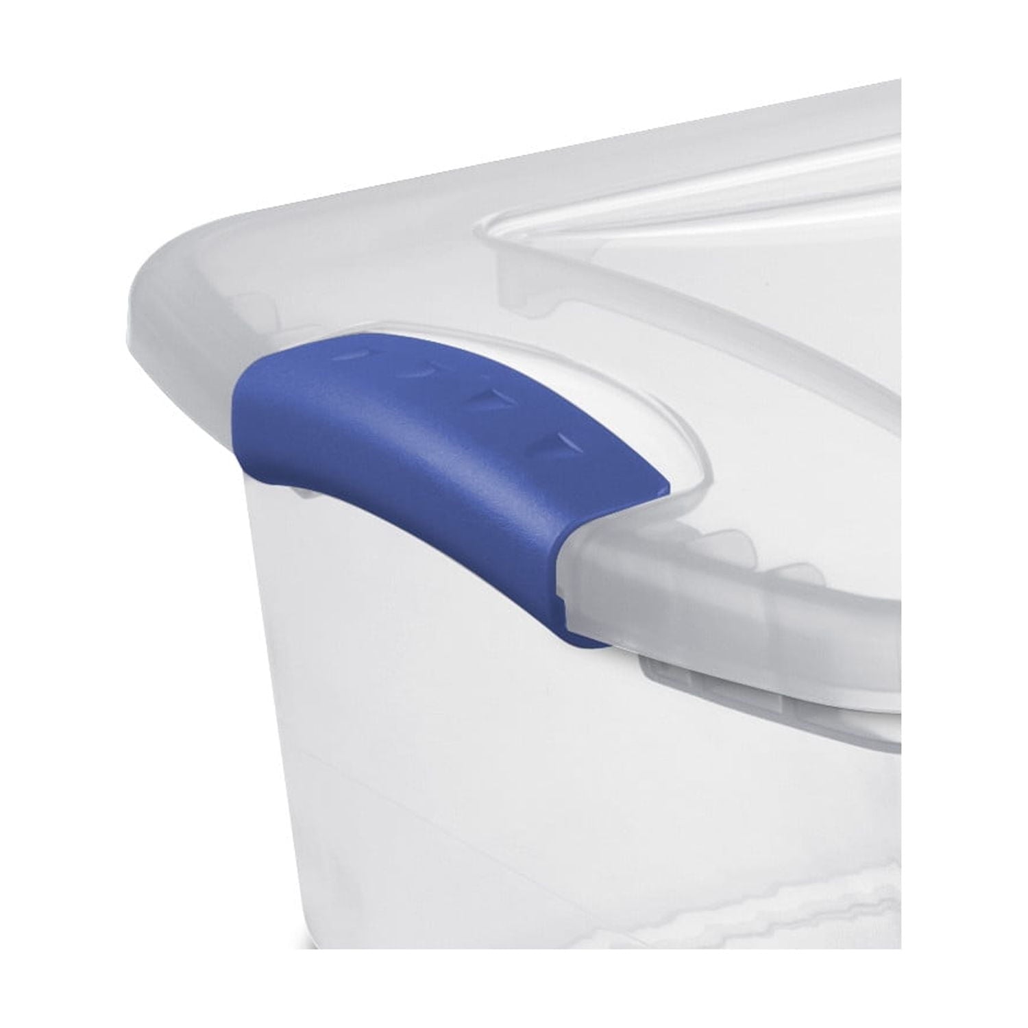 Sterilite 15 Quart Small Latching Storage Bin, Clear Plastic Storage Container with Latch Lid, Blue - Image 6