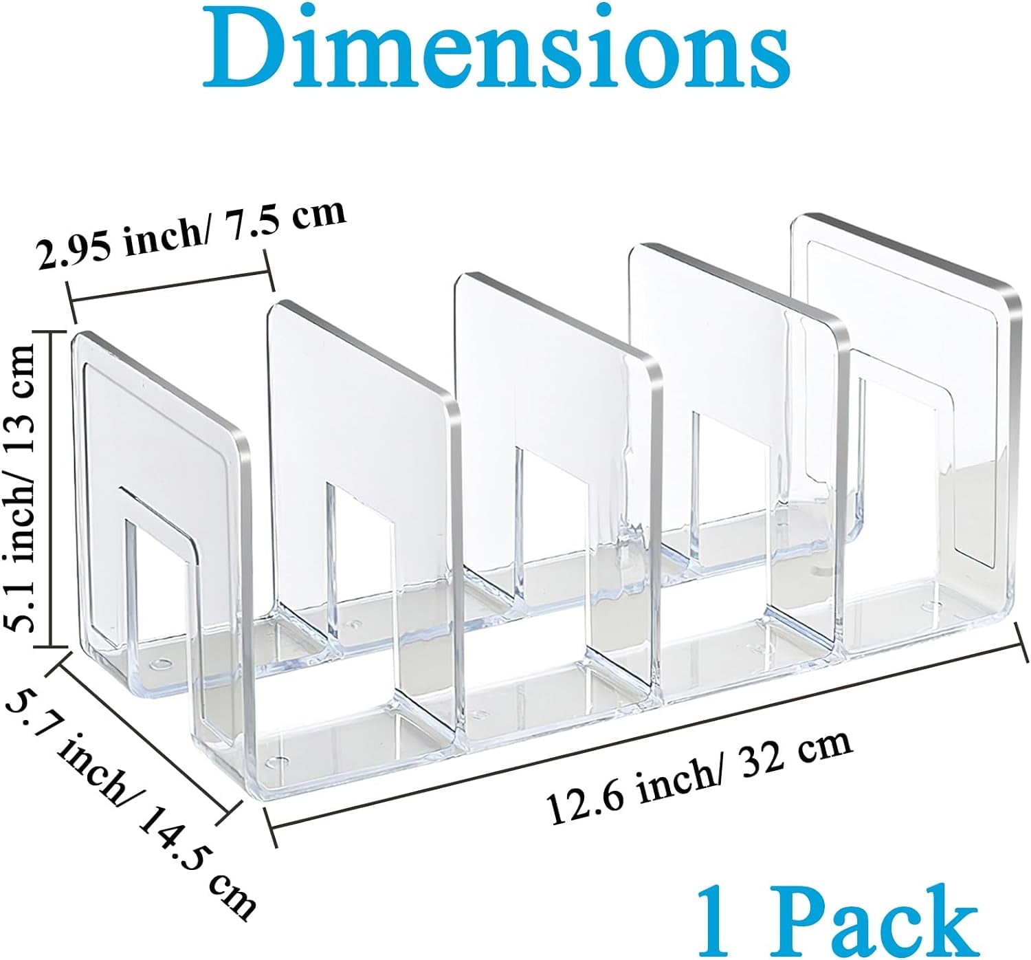 Acrylic File Sorter, Clear File Holder Acrylic Desk Organizer, Sturdy Desktop Files Organizer Files Folder Holder Rac... - Image 2