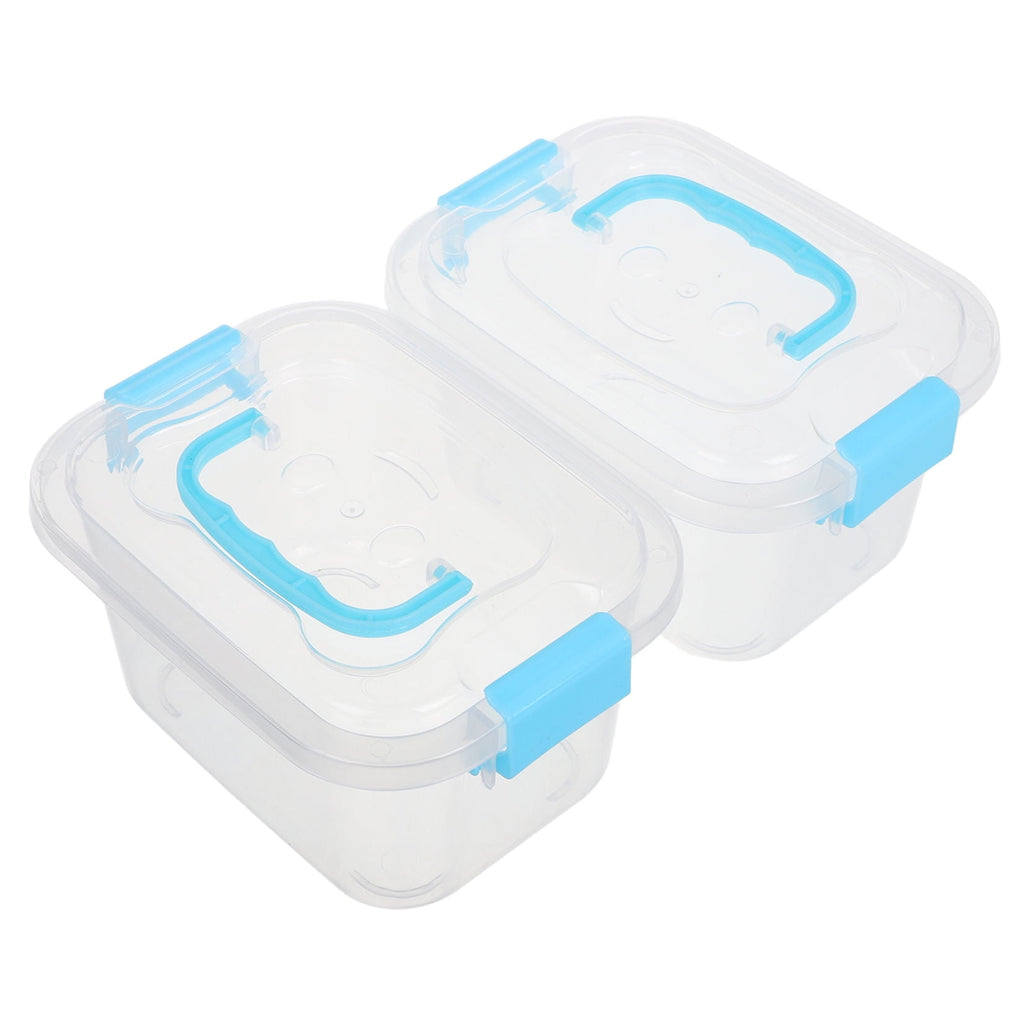 2pcs Mini Plastic Storage Bins With Lid Clear Latch Small Storage Box Stackable Organizer Container For Crafts Jewelr... - Image 6