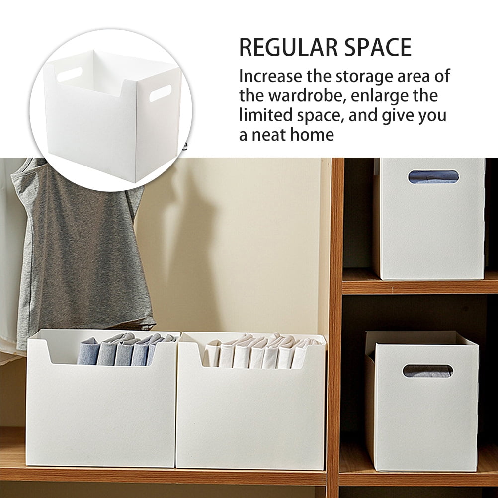 2 PCS File Storage Box Organiser Boxes with Lids Large Filing Folder Office White - Image 3