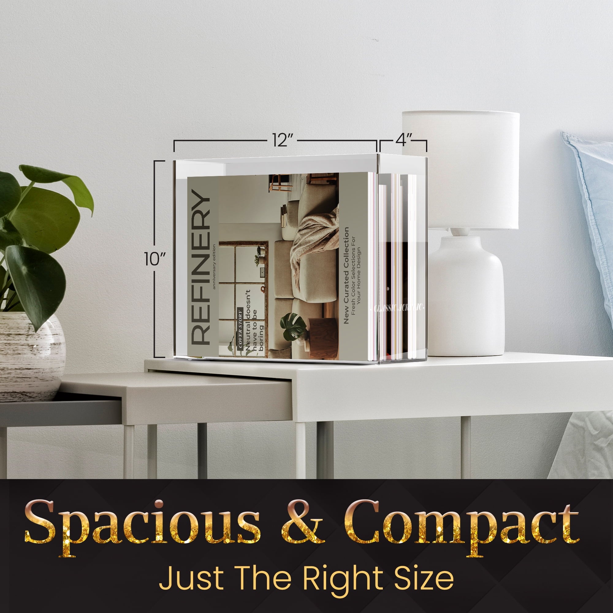 CLASSIC ACRYLIC File Organizer for Home and Office Organization, Clear, 10"x12"x4" - Image 5