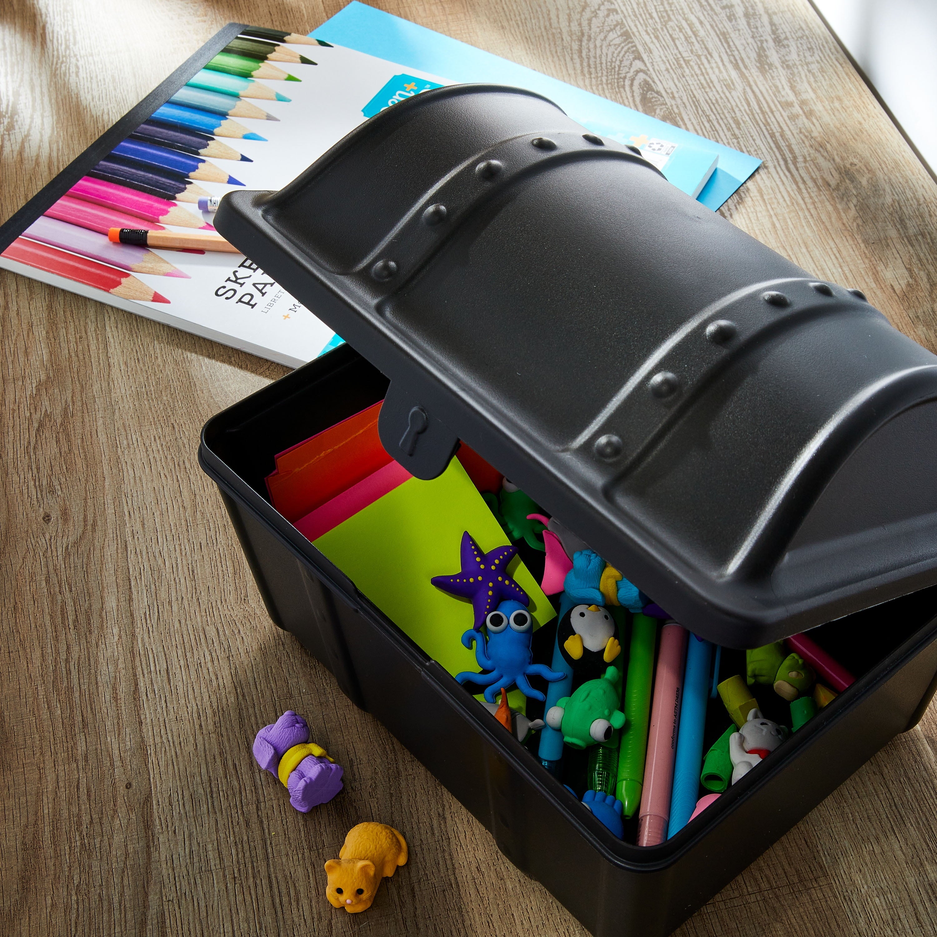 Treasure Box, Black, Desktop Organizer, 9" x 7" x 6.25" - Image 2