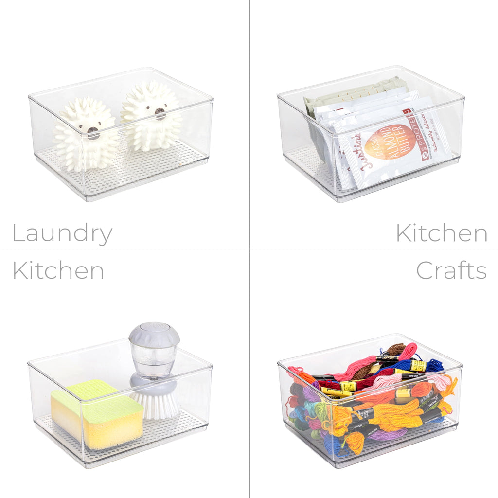 Medium Clear Plastic Organizer Bin for Bathroom Storage - Image 6