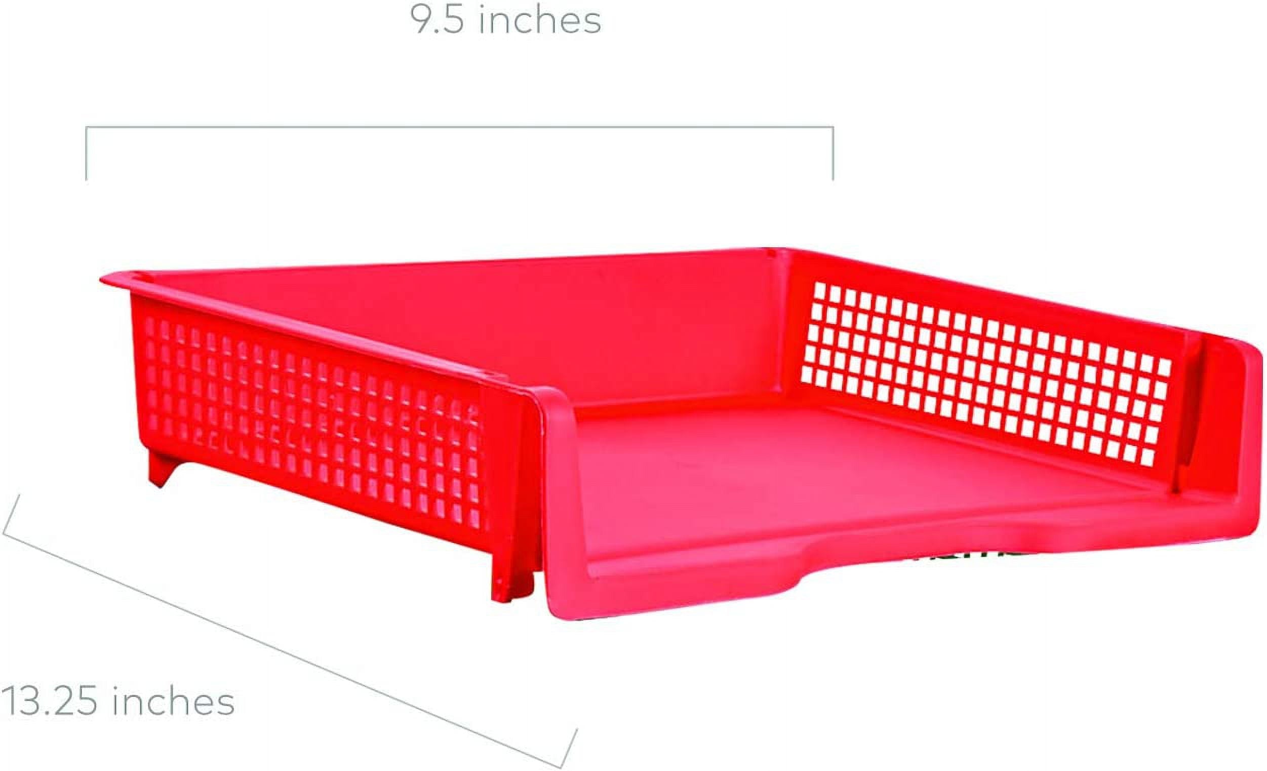 Stackable Plastic File Organizer, Assorted Colors, 6 Count - Image 2