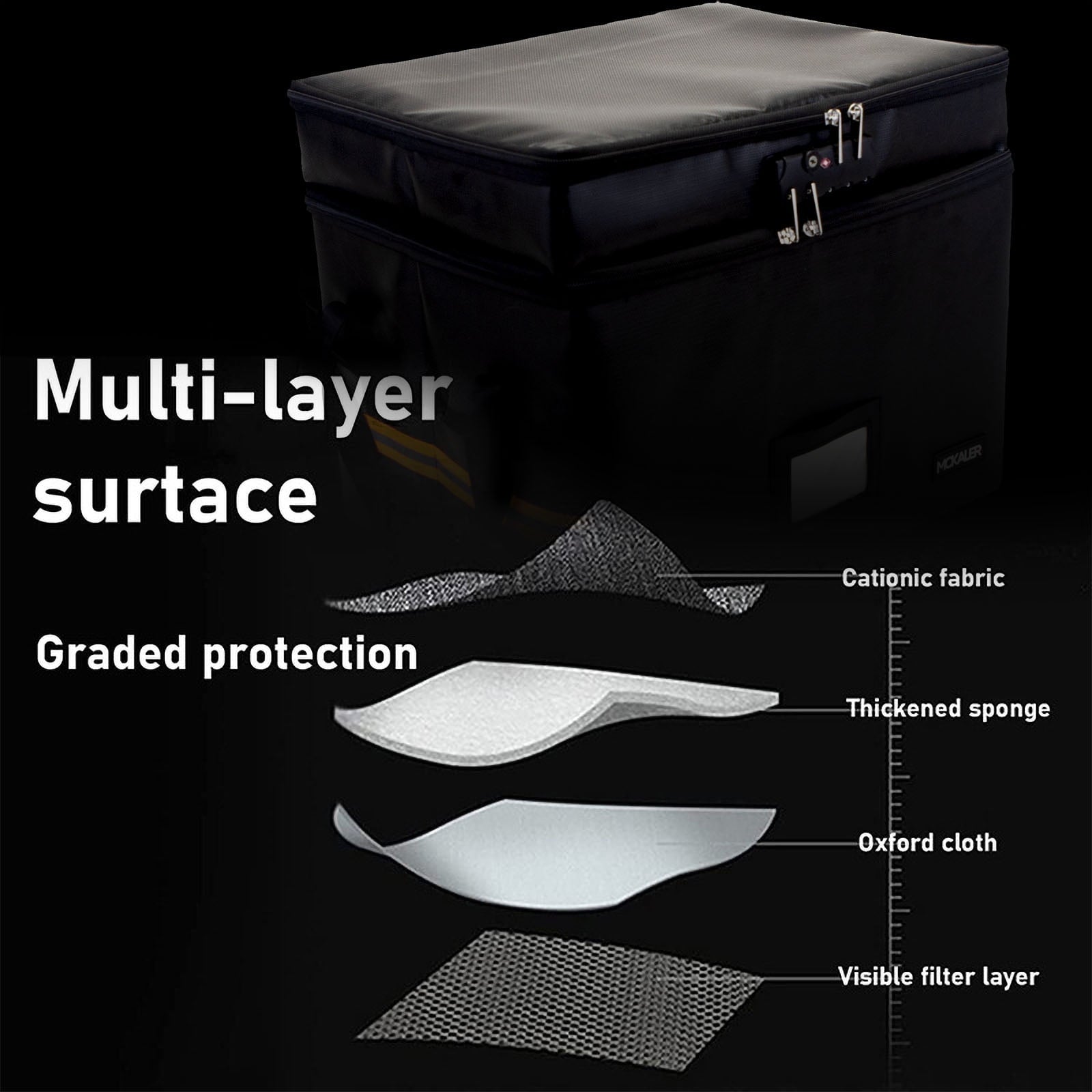 Fireproof Storage Box, Lockable Polypropylene File Organizer, Portable Office Filing Solution, Stackable Design - Image 3