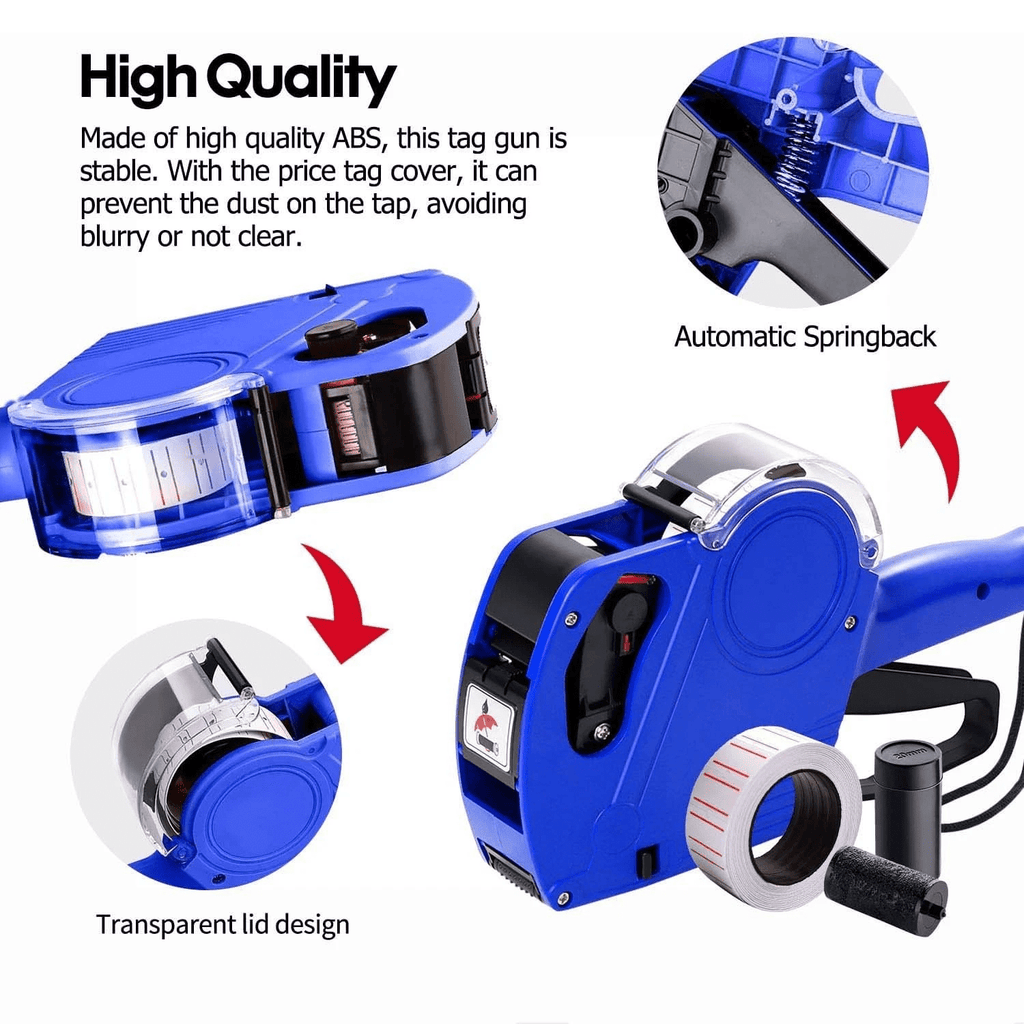 MX-5500 8 Digits Price tag Gun with 10000 Sticker Labels and 10 Ink Refill, Label Maker Pricing Gun Kit Numerical Tag Gun for Office, Retail - Image 5