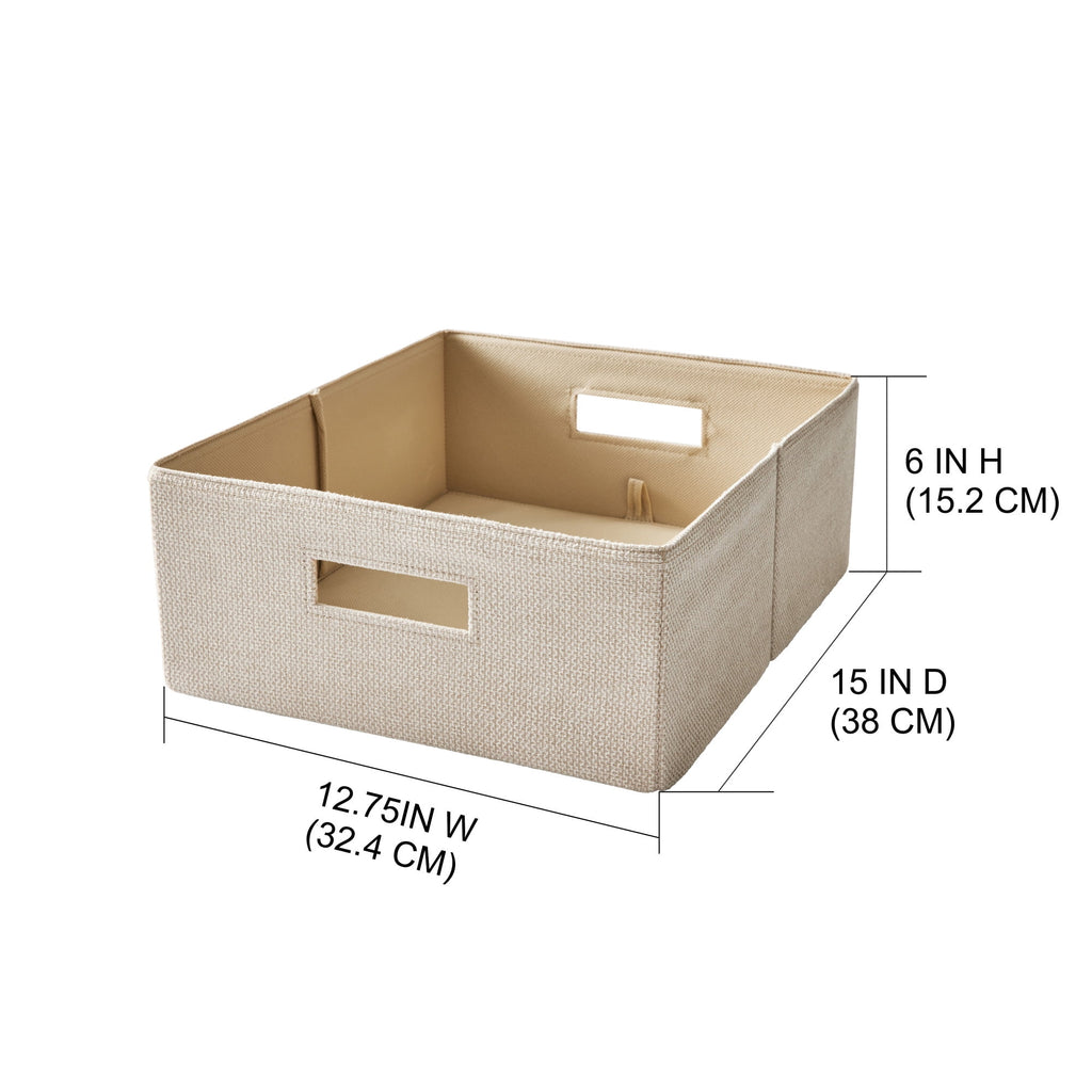 Better Homes & Gardens Half-Size Fabric Storage Bin, Toasted Almond Textured - Image 3