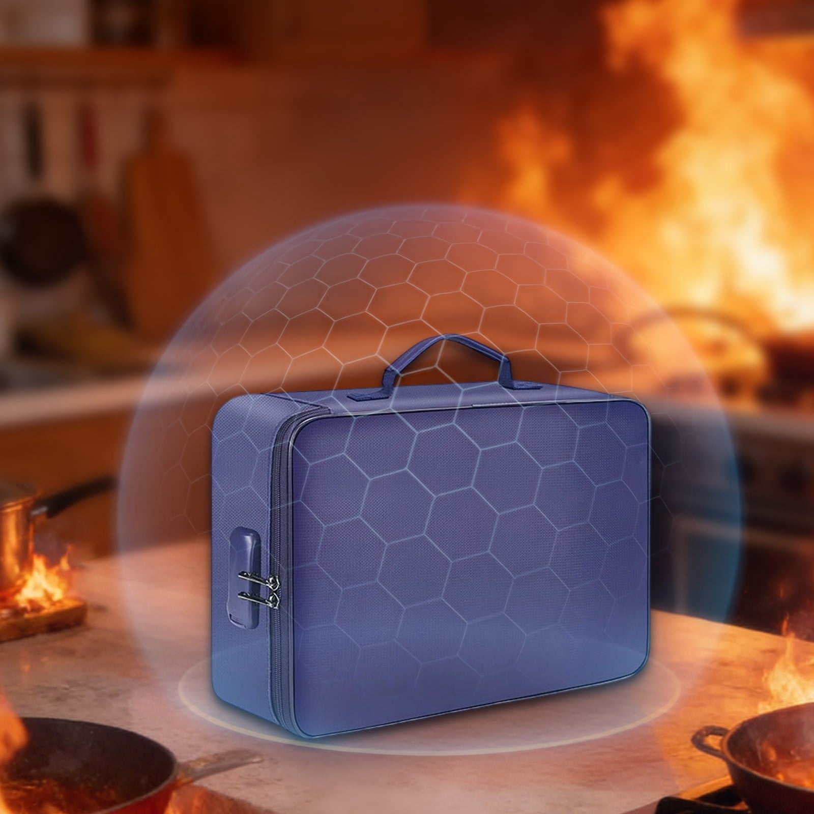 with Lock, Portable Fire Safe Box, Fire Proof File Box for s, Passport, Certificates and Laptop, Important Organizer,... - Image 4