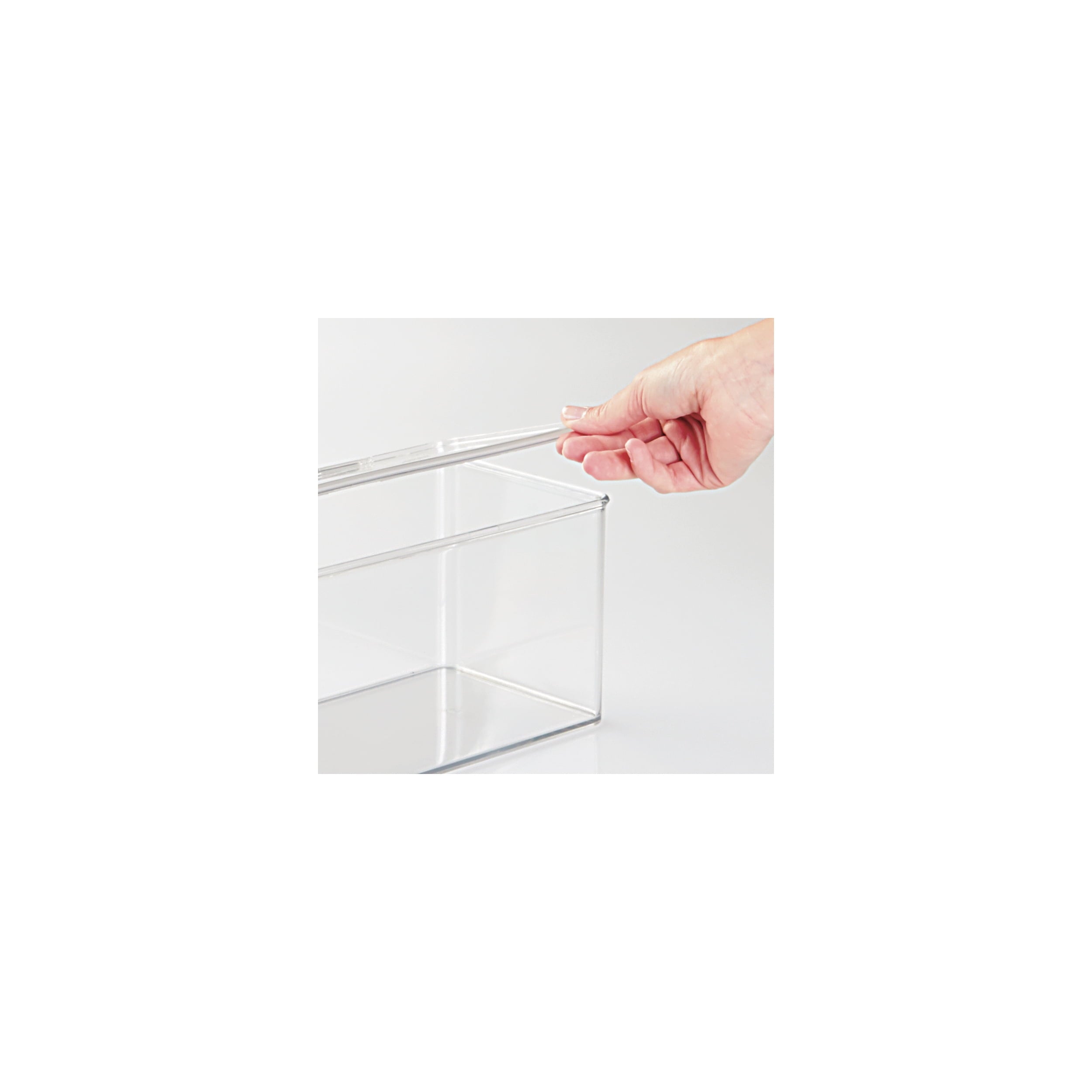iDesign Stackable Hinged-Lid Storage Box - Lidded Storage Box for Organizing the Kitchen, Bathroom, or Home Office - Image 4