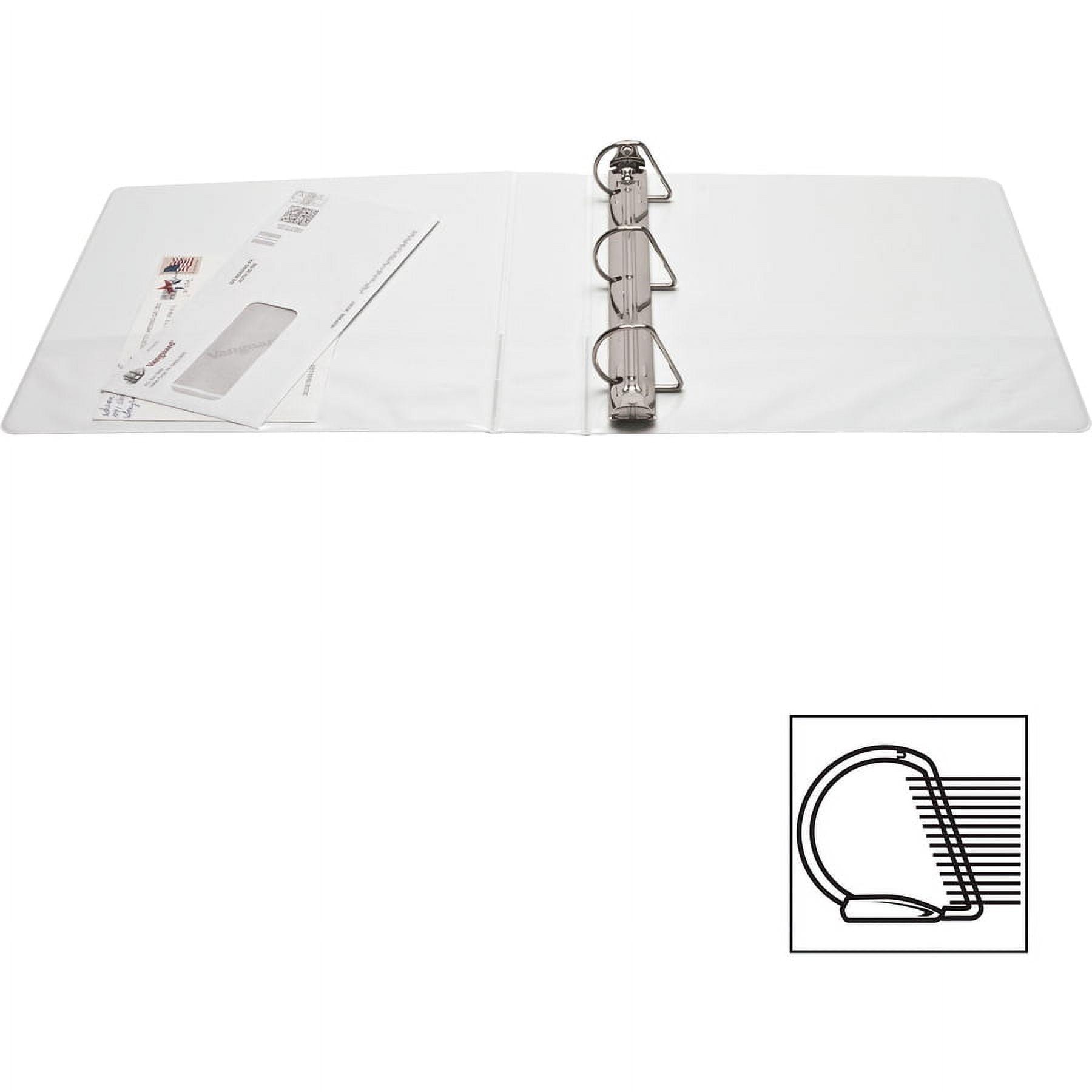 Basic D-ring White View Binders - 1 1/2" Binder Capacity - Letter - 8 1/2" X 11" Sheet Size - 375 Sheet Capacity - 3 ... - Image 2