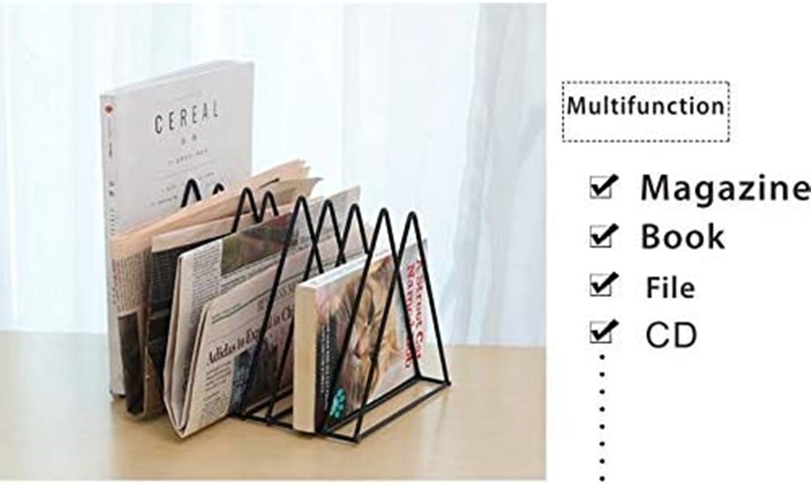 Magazine Rack Desk Organizer, File Holder for Desk | Modern Office Organizer, Triangle Book Holder, Desk Folder Organ... - Image 5