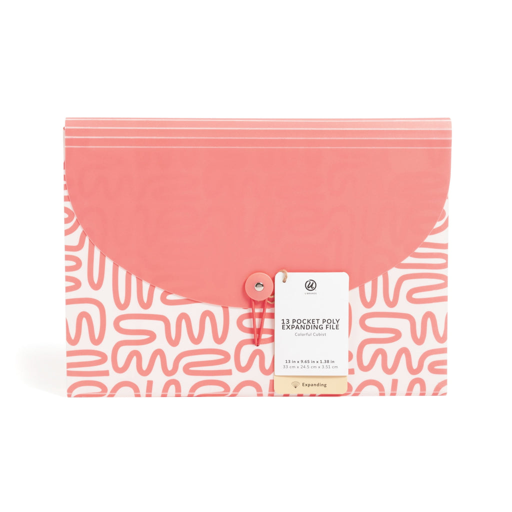 U Brands 13 Pocket Expandable File, 13 x 9.2 x 1.8 in., Colorful Cubist File Organizer - Image 3
