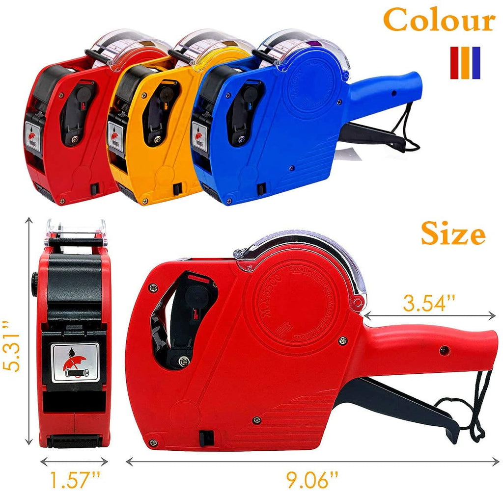 8 Price Tag Gun with 5000 Sticker Labels and 3 Ink Refill, Label Maker Pricing Gun Kit Numerical Tag Gun (Red ) - Image 4