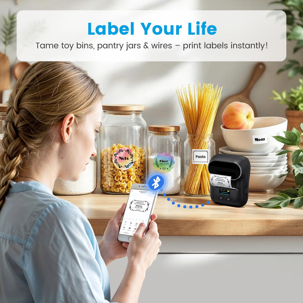 Phomemo M110 Label Maker Machine with Tape Barcode Printer Bluetooth Portable Thermal Printer, Wireless Label Maker with 100 Labels, for Sma - Image 5