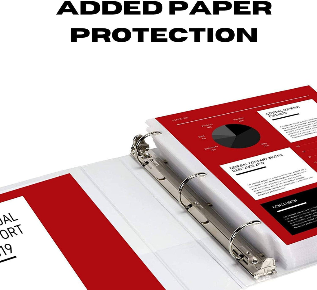 3 Ring Binder, Professional D Ring Binder, Presentation Folder 8.5 x 11 with Pockets, Clear View White Binder (2.5 Inch (12 Pack), White) - Image 6