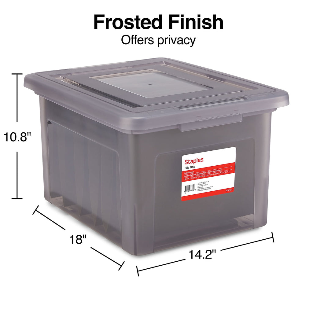 MyOfficeInnovations Hanging File Box Snap Lid Letter/Legal Size Frost Gray MYO24413996 - Image 6