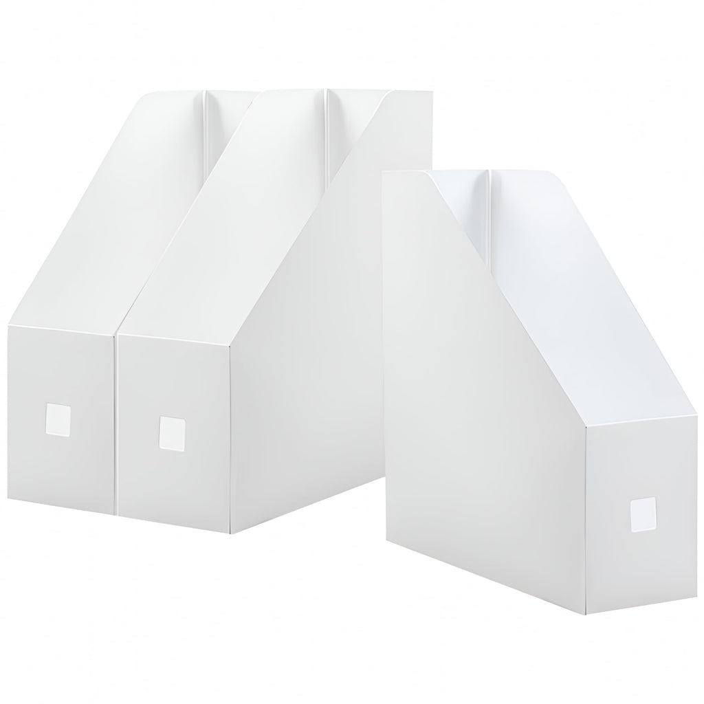 3Pcs File Document Box Book Storage Rack Plastic Files Books Holders Office Magazine Holder 1.61x9.43x3.54in - Image 2