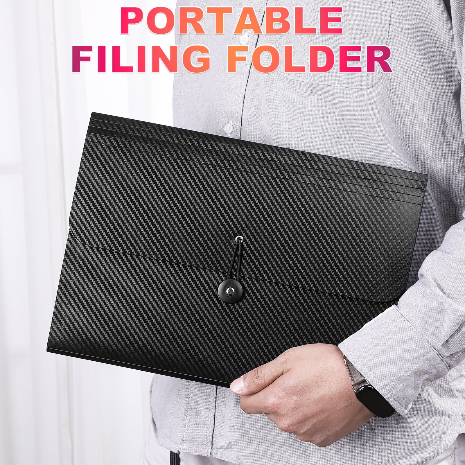 2 Pack Accordion File Organizer, 13 Pockets Expanding File Folder, Accordion File Holder with Elastic Buckles Closure... - Image 5