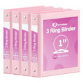 1 inch Binder Pink,3 Ring View Binders Holds 200 Sheets of Letter Size 8.5 x 11'' Paper Notebook Round Ring Binders S...