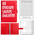 100 Envelope Challenge Binder, Savings Challenges Sheets，Easy and Fun Way to Save $5,050, Budget Binder with Cash Envelopes, Savings Challen