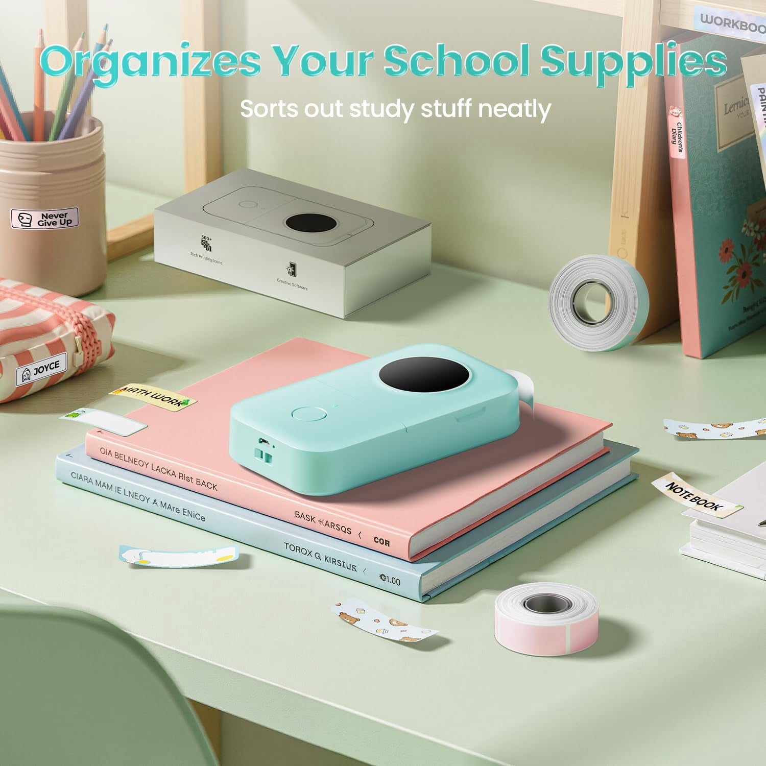 Label Maker  D30 Portable Machine With Tape Small Mini Printer Multiple Templates Fonts Icon Labeler For Home School Office - Image 4