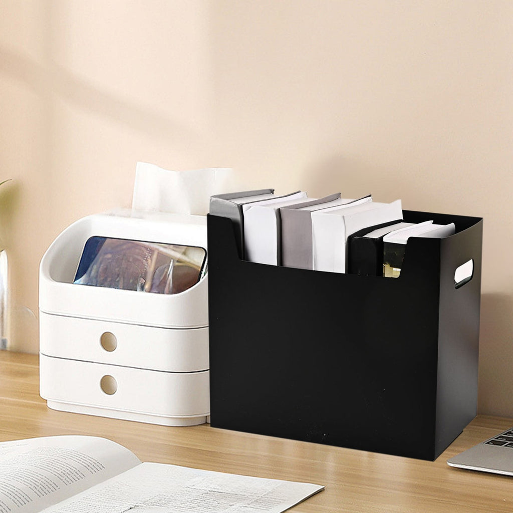 File Organizer Box with Handle, Cardboard Storage File Box for Letter Size Hanging Folder Filing Boxes Portable Deskt... - Image 5