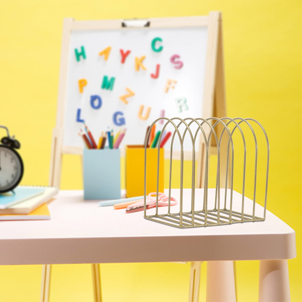 Magazine Holder 7 Slot Desk File Sorter Organizer File Holder Newspaper Folder Metal Rack Desk Organization Office Su... - Image 5