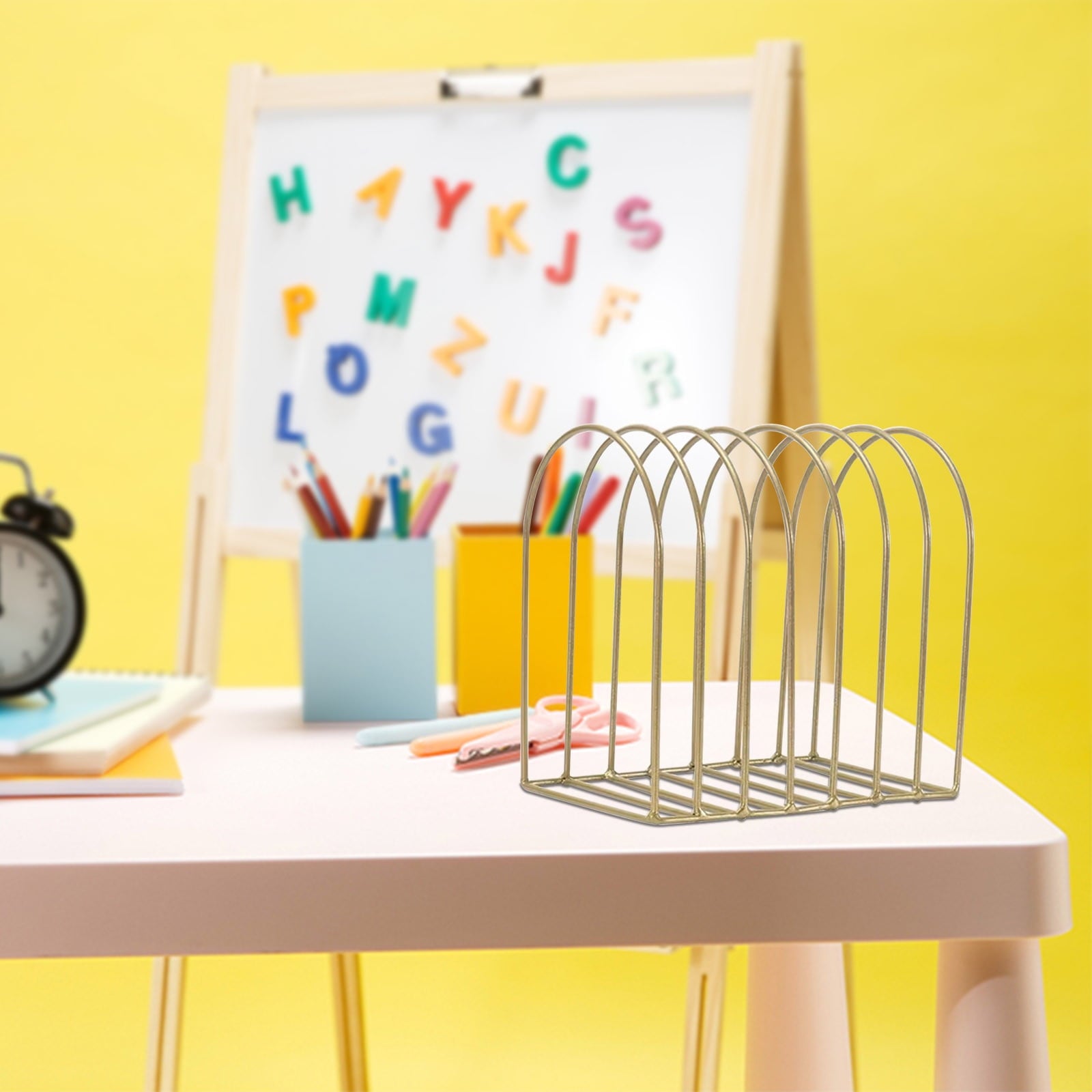 Magazine Holder 7 Slot Desk File Sorter Organizer File Holder Newspaper Folder Metal Rack Desk Organization Office Su... - Image 5