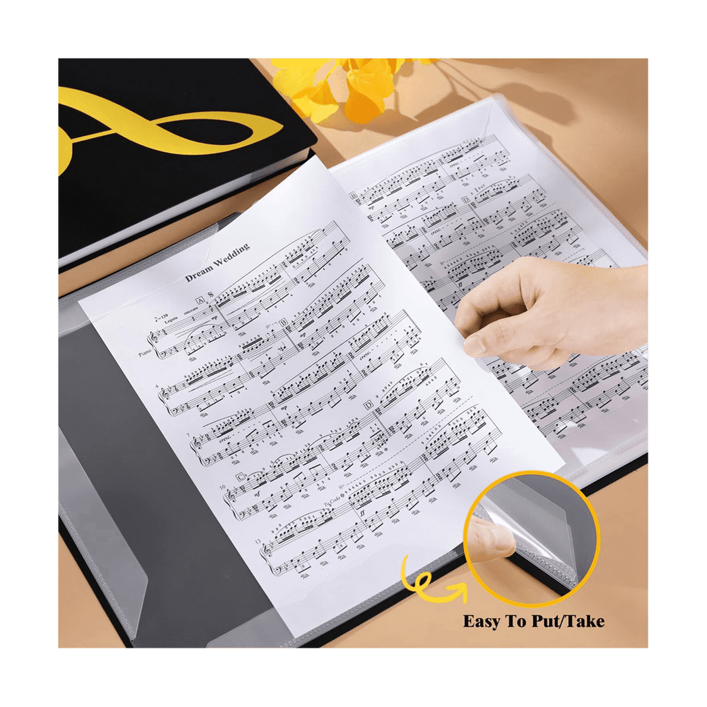 60 Pages, Binder/Holder,Fits Letter Size A4, Writable & Detachable Choir (Black) - Image 4