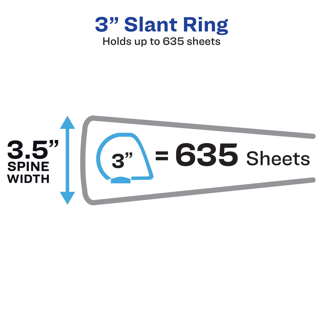 Avery Heavy-Duty View 3 Ring Binder, 3" Slant Rings, 1 White Binder - Image 3