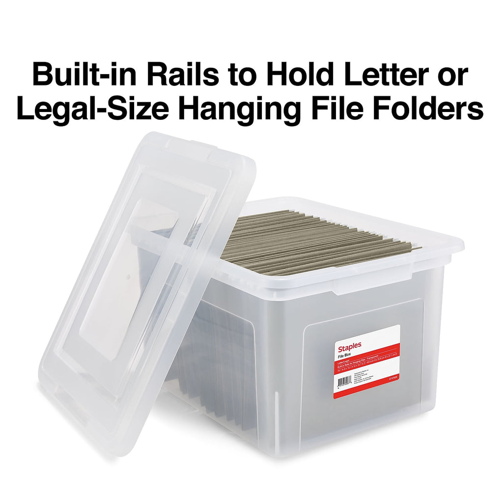 File Box Plastic File Box Snap Letter/Legal Size Clear (140168/140139) - Image 3
