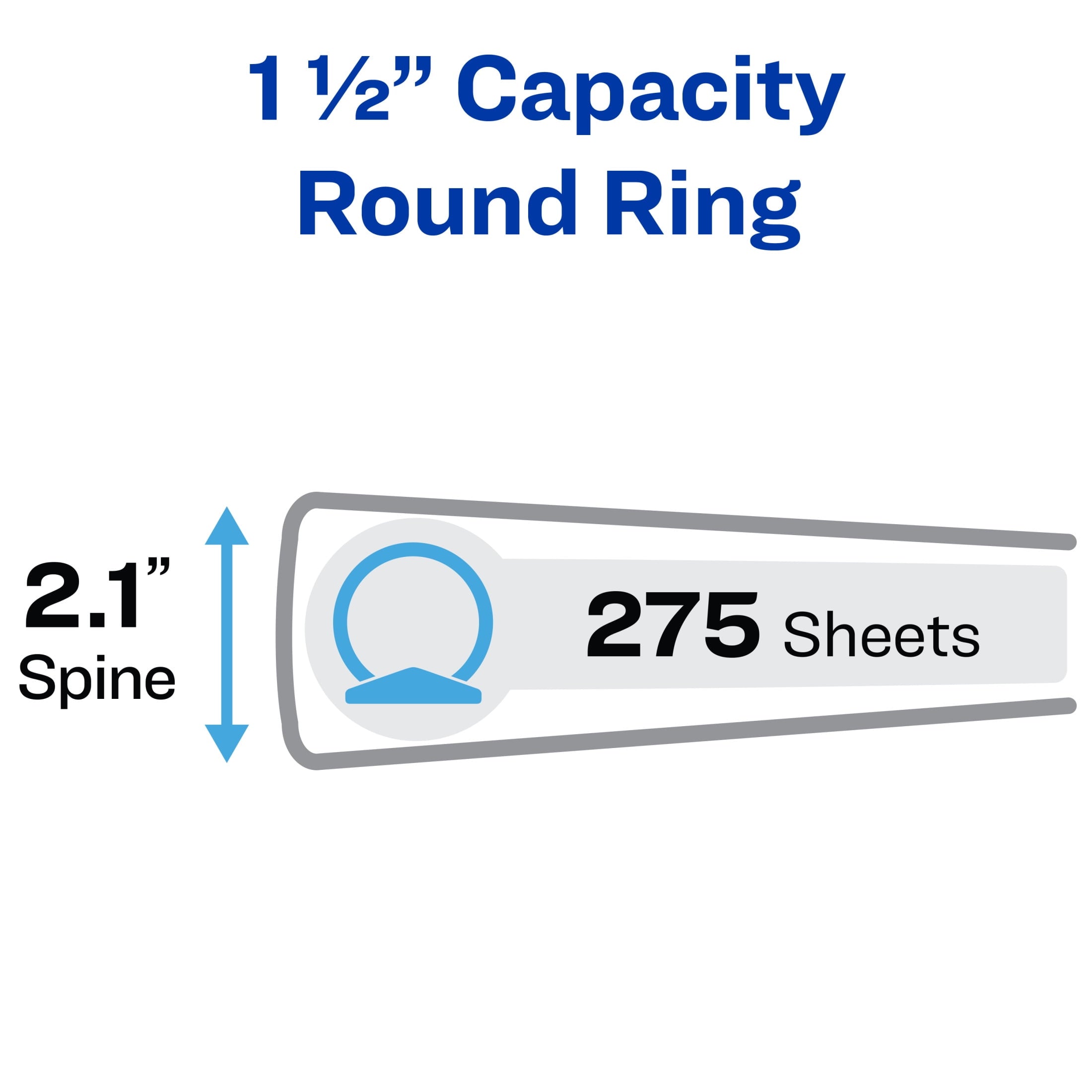 Economy View 3 Ring Binders, 1.5" Round Rings, 4 Black Binders - Image 5