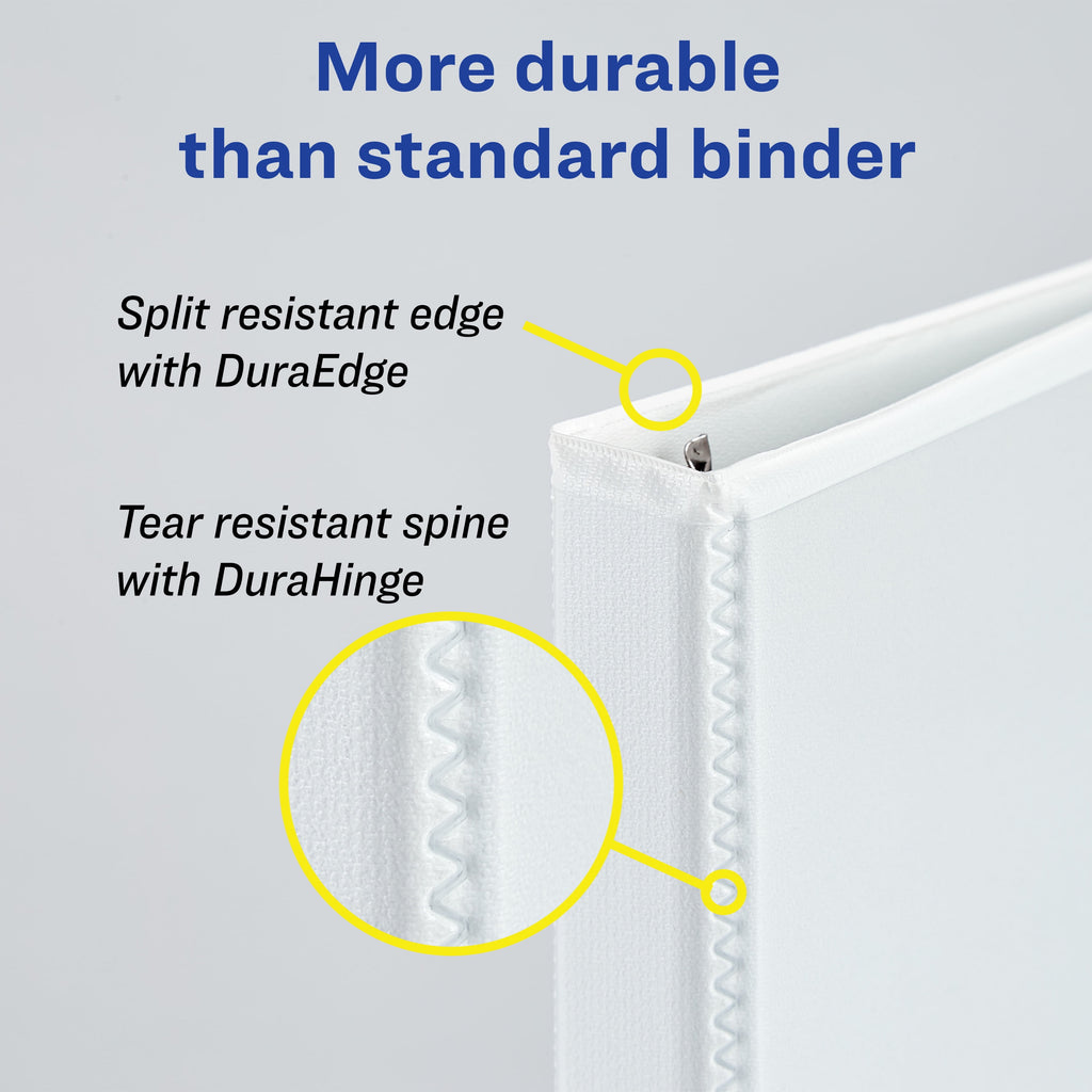 Avery Heavy Duty View Binder, 2" One-Touch Slant Ring, White (79912) - Image 2