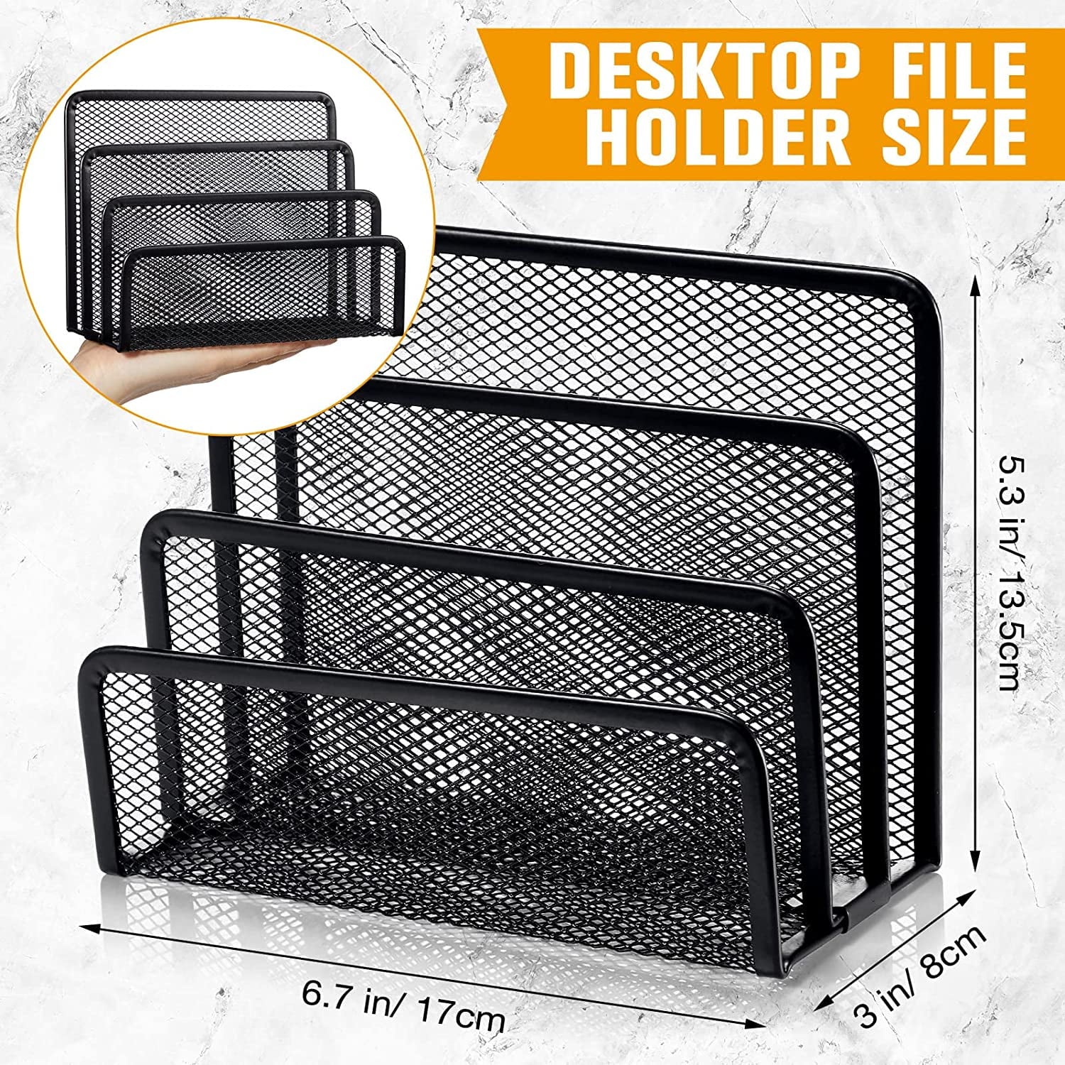 File Letter Holder,Metal Mesh top Storage for Home,File Organizer and Practical Letter SorterOffice (1 Pack Black) - Image 3