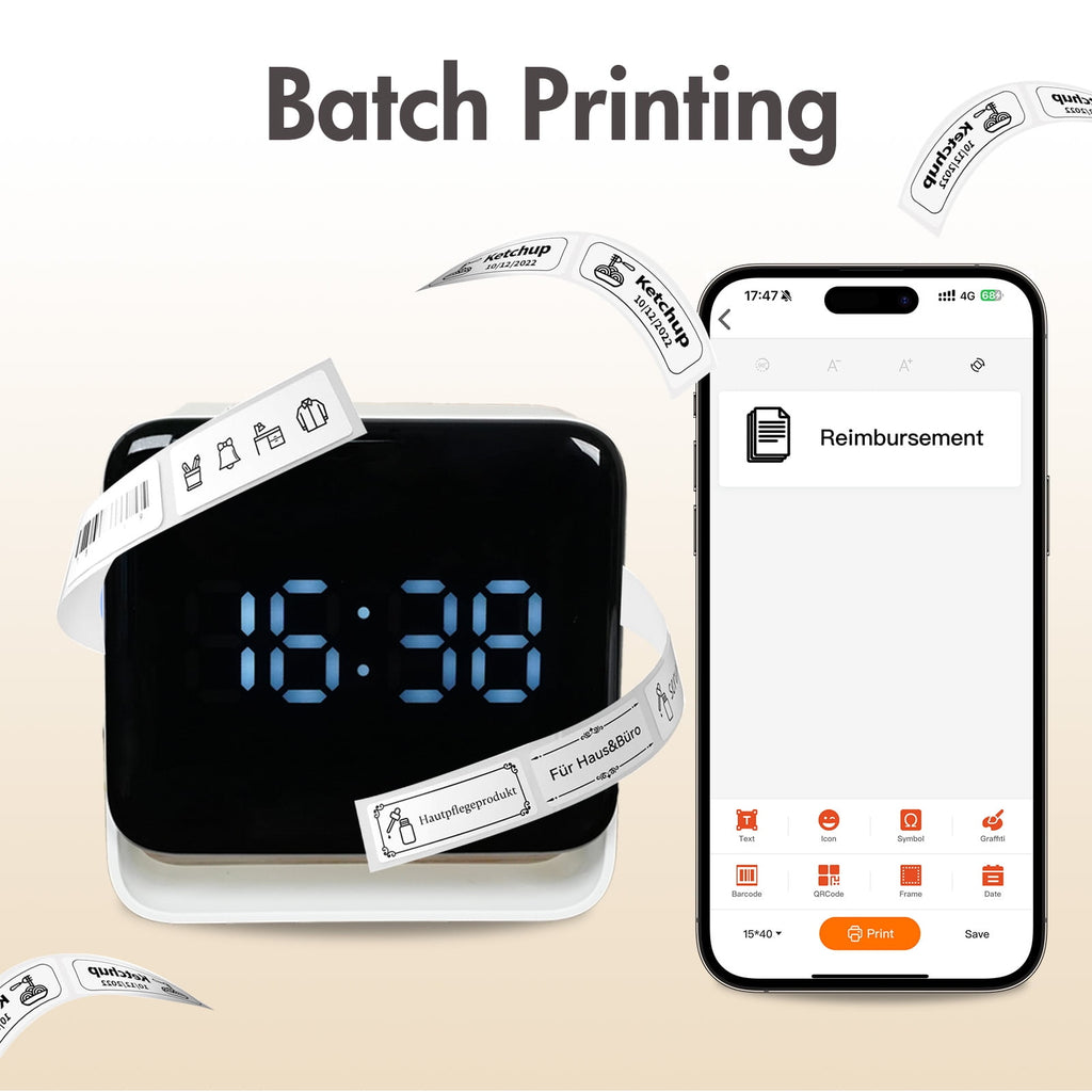 Portable Thermal Label Maker Machine - Wireless Bluetooth Sticker Printer for Home, Office, School Use - Image 2