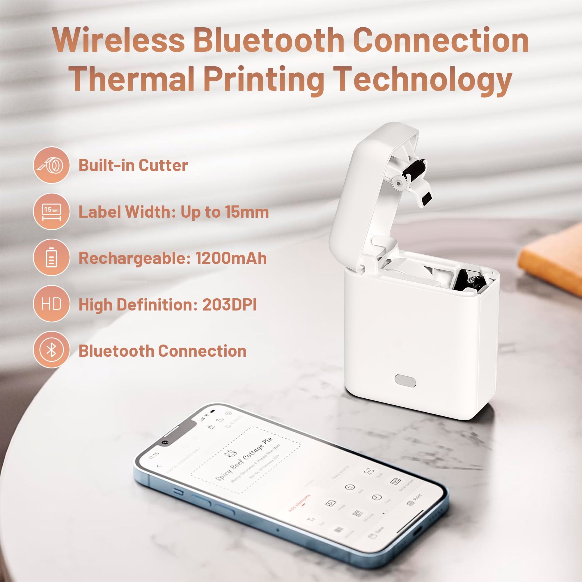TRAB Label Maker Machine with Tape, Portable Bluetooth Mini Label Printer, Wireless Small Label Makers with Versatile... - Image 5