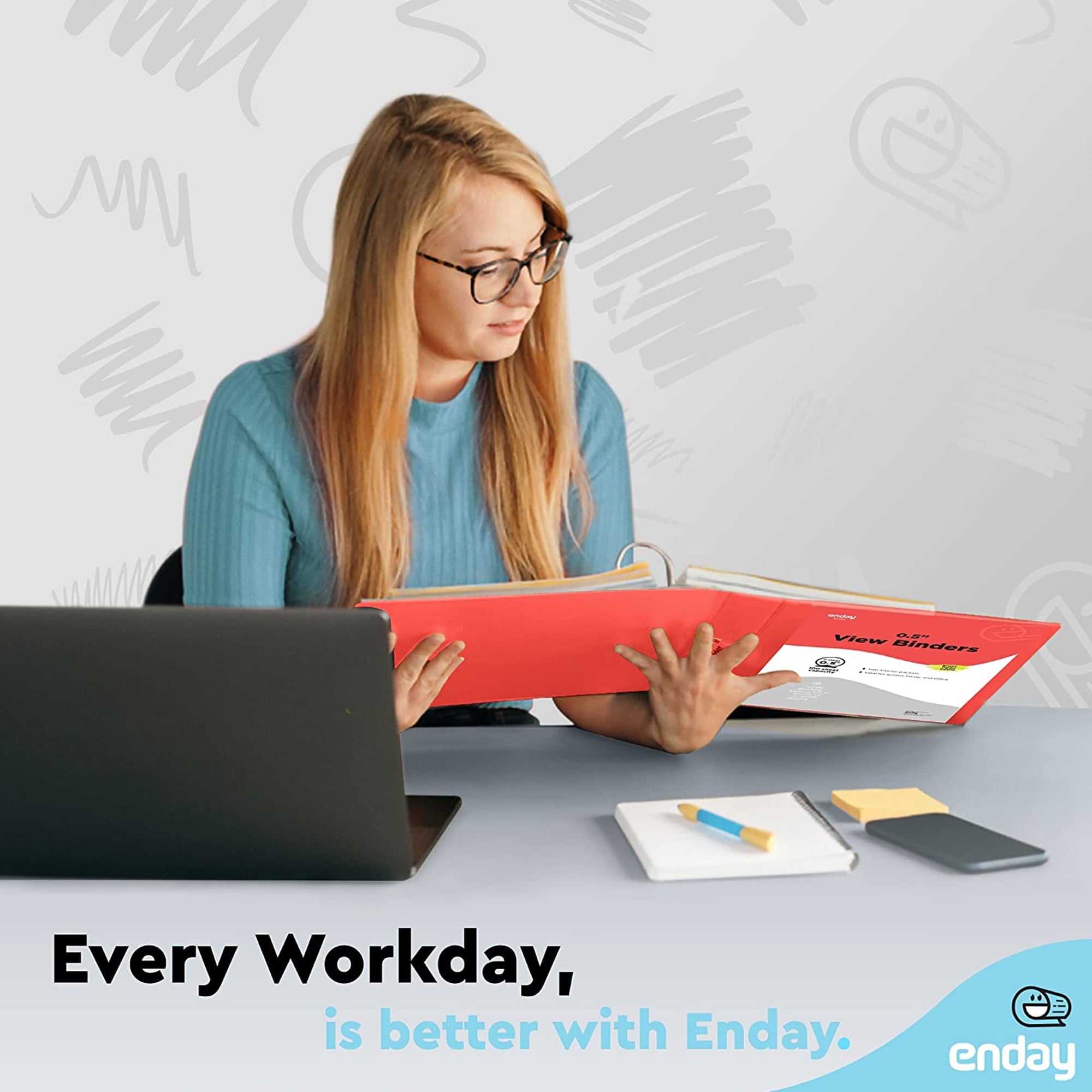 ½ Inch 3 Ring Binder .5 inch Red Clear View Cover with 2 Inside Pockets, Colored School Supplies Office and Home Binders - Image 6