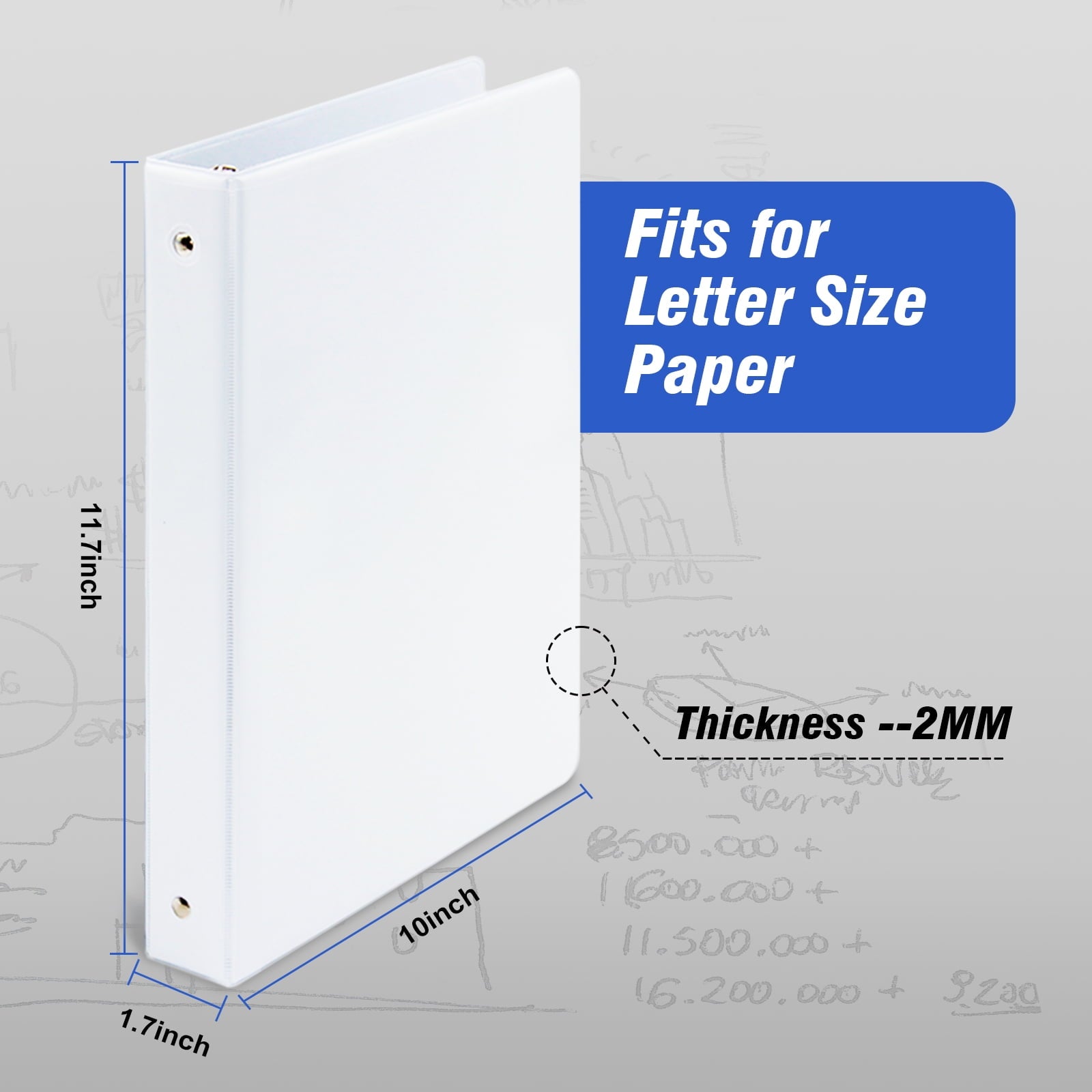 1 inch 3 Ring Binder, 1" Round Ring, 225-Sheet Capacity,School Supplies, 12 Pack White - Image 3
