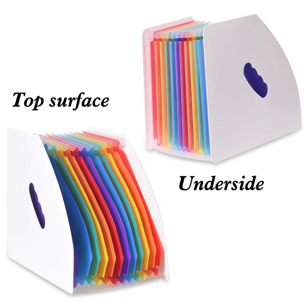 SAYEEC 13 Pockets Accordion File Organizer Desk Organizer Vertical Expanding File Folder Letter Size Deskstop Magazine Holder A4 Documents S - Image 6