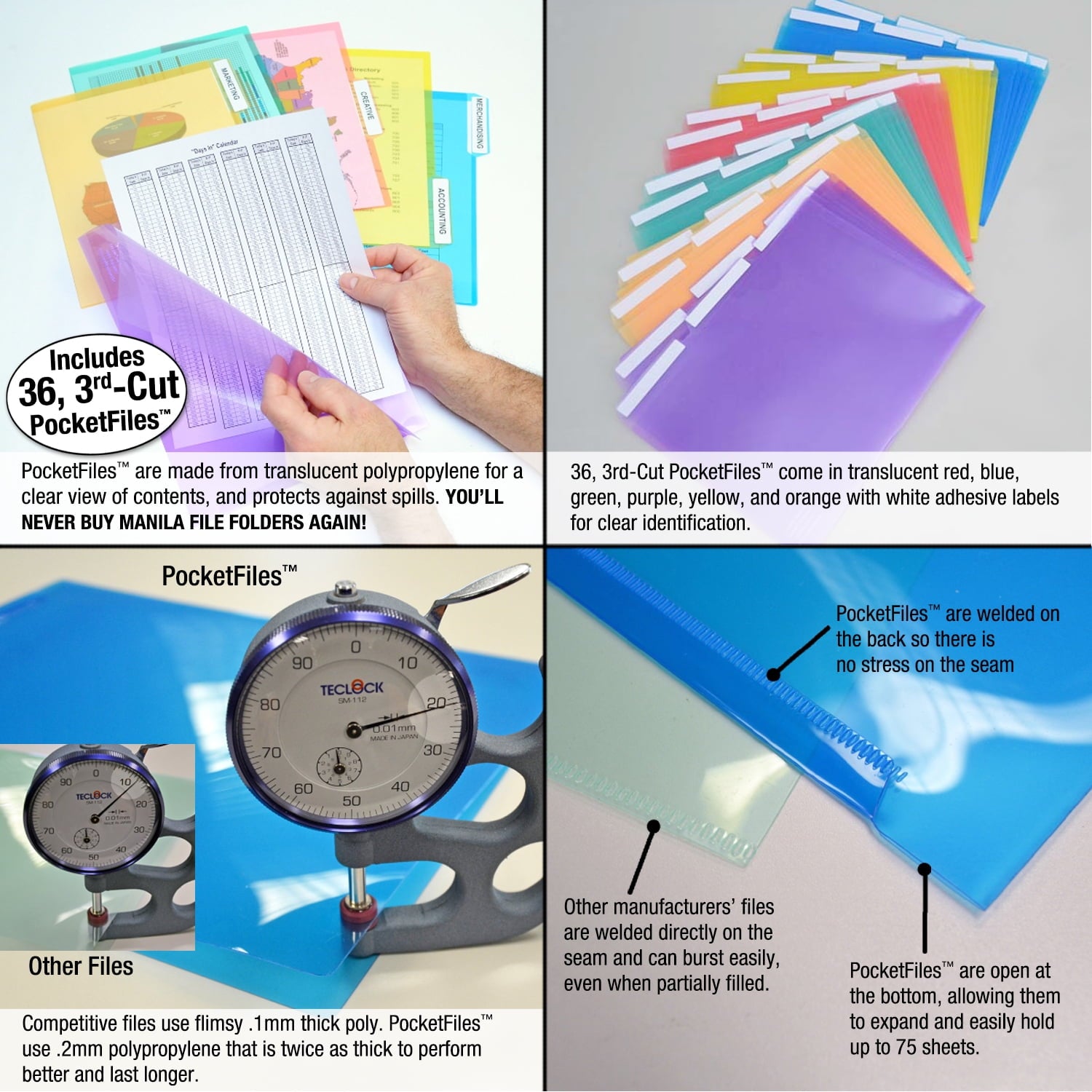 WalMaster 30-Pocket Wall Chart Filing System WITH LABEL HOLDERS for Classroom and Office, Wall File Organizer (Pocket... - Image 2
