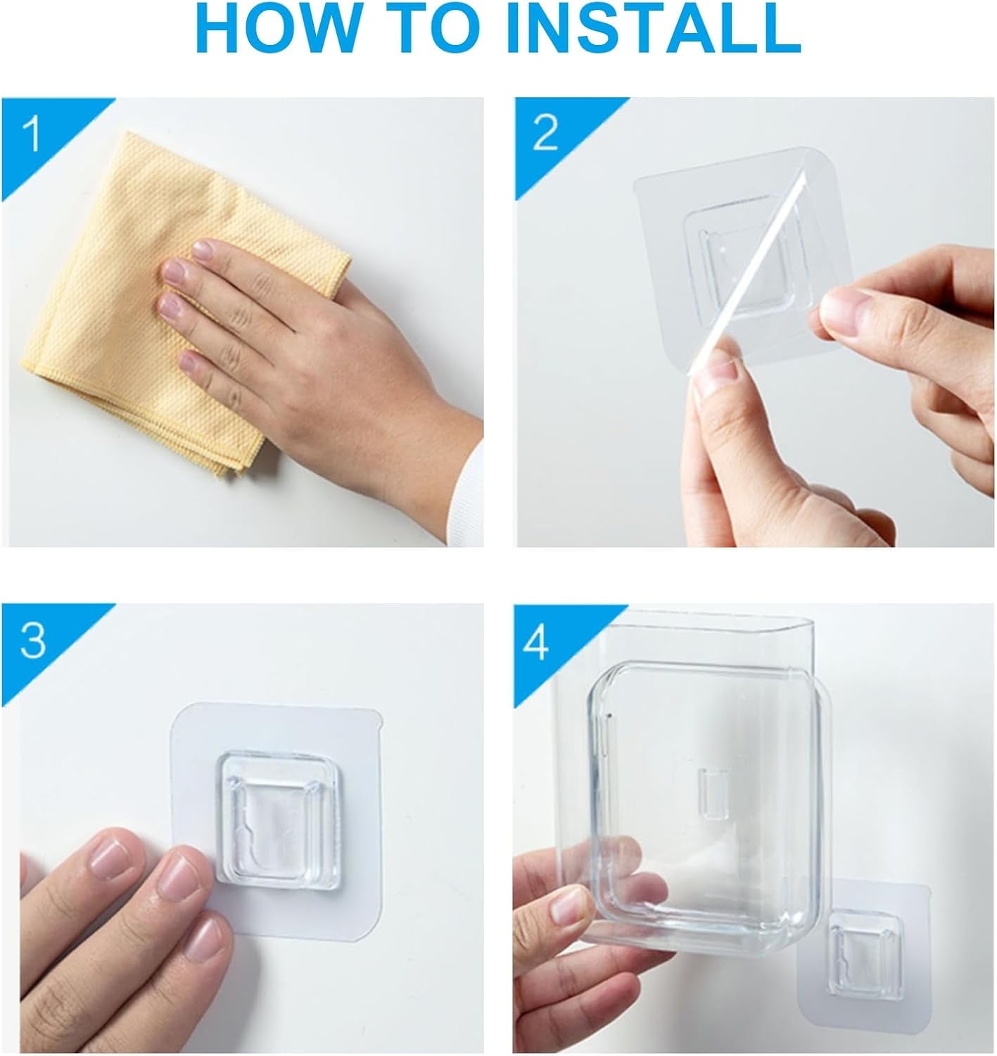 6 Pack Plastic Wall Folders, Clear Wall Mount File Organizer Acrylic Single Pocket Hanging Wall Organizer Magazine Holder Cabinet Storage Bi - Image 3